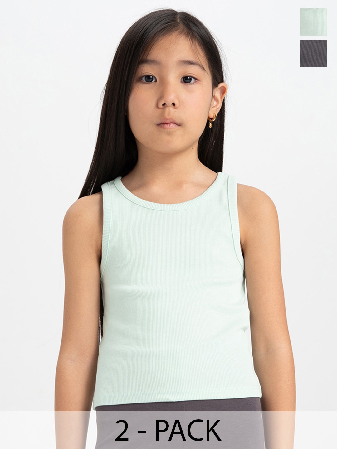 

DeFacto Pack Of 2 Girls Cotton Tank Top, Na
