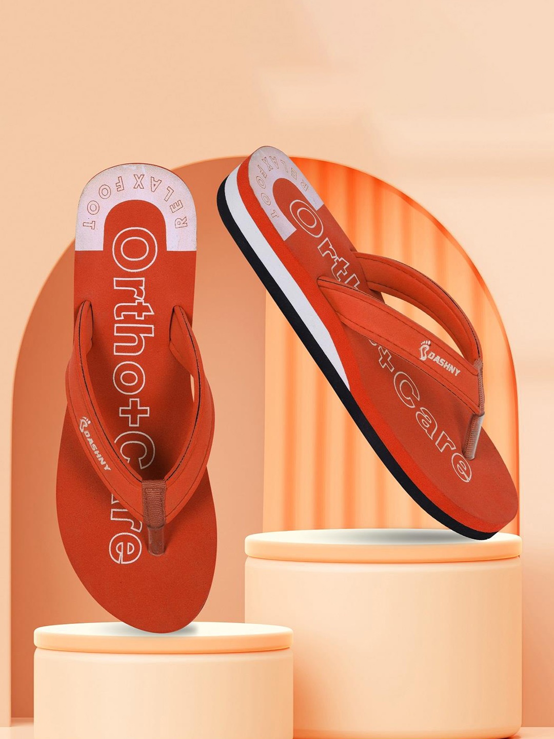 

DASHNY Women Printed Rubber Slip-On, Orange