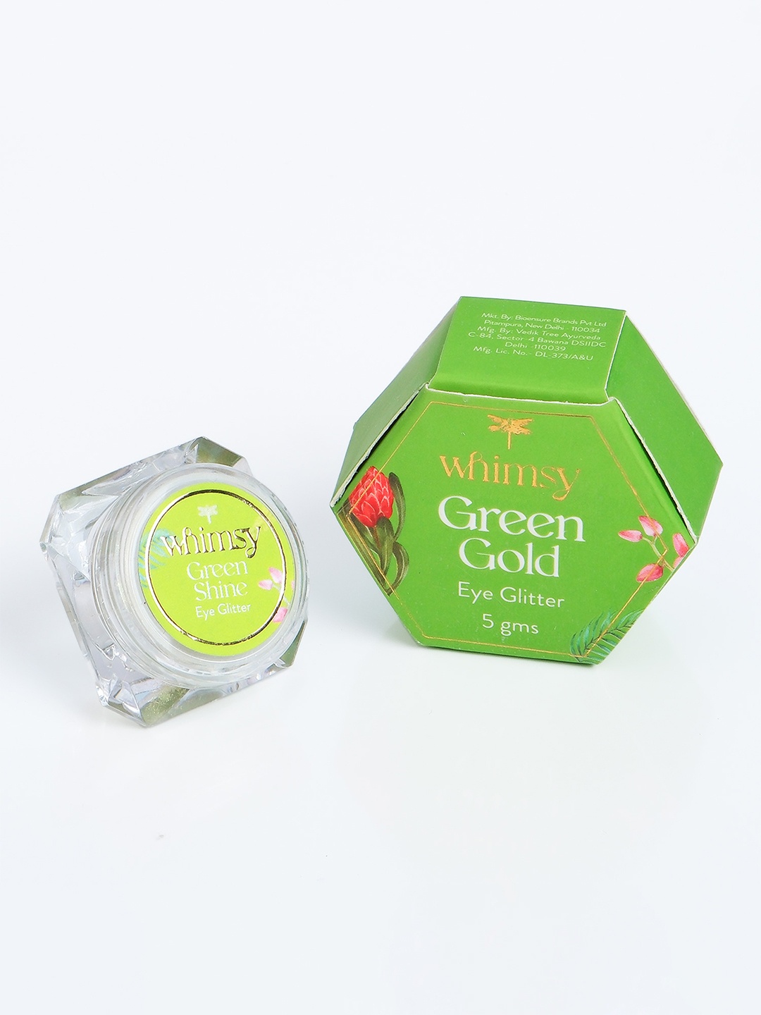 

Whimsy Safe & Organic Eye Glitters For Girls - 5g - Green Gold