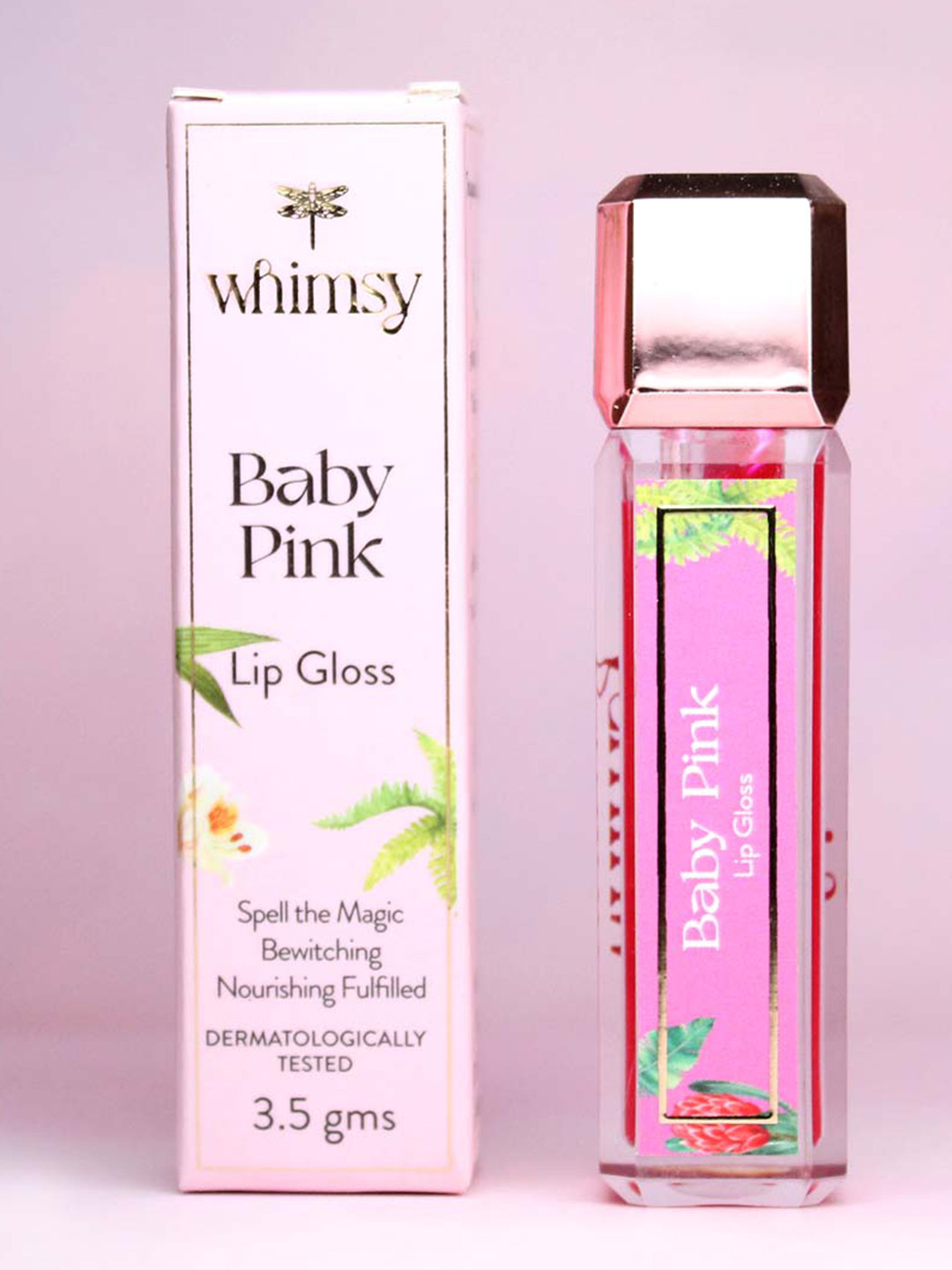 

Whimsy Beauty Gloss N Go Non-sticky & Lightweight Lip Gloss- 3.5 g- Baby Pink