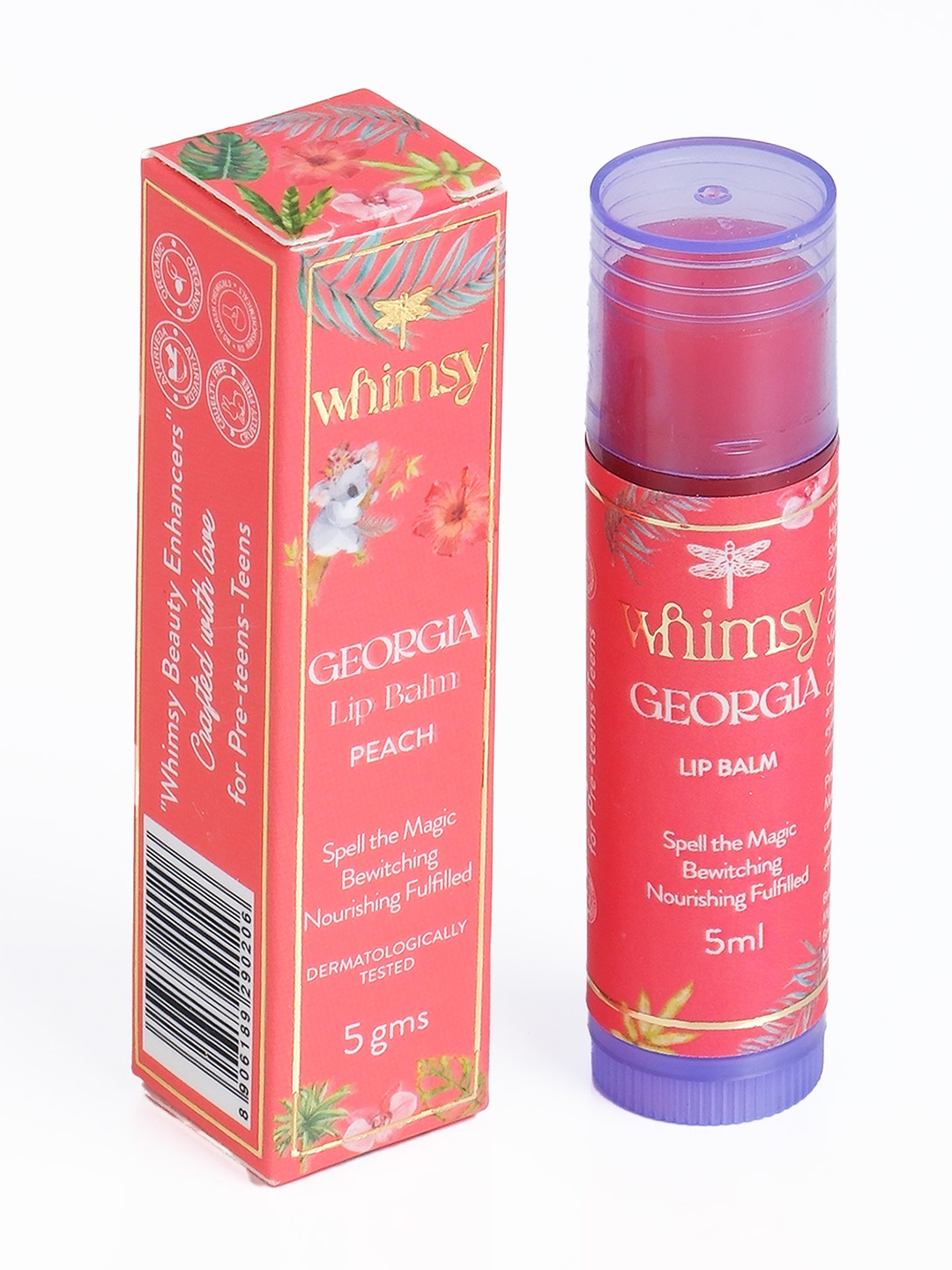 

Whimsy Beauty Soft Smooth Lip Balm With Shea Butter-10g-Georgia, Red