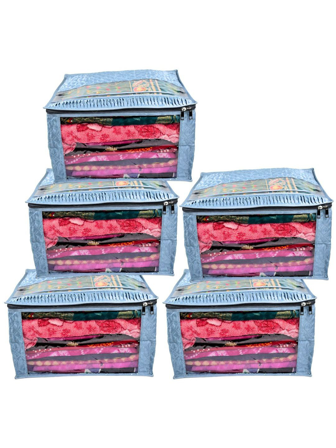 

Ajabh Grey 5 Pieces Foldable Satin Multi Utility Organisers