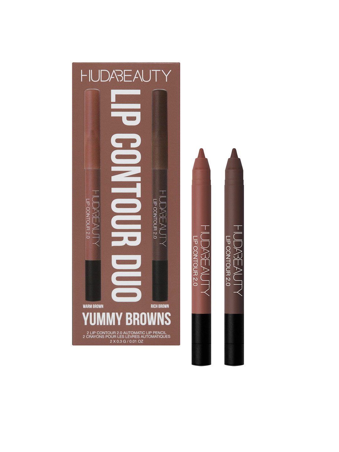 

Huda Beauty Yummy Browns Lip Contour Duo, Brown
