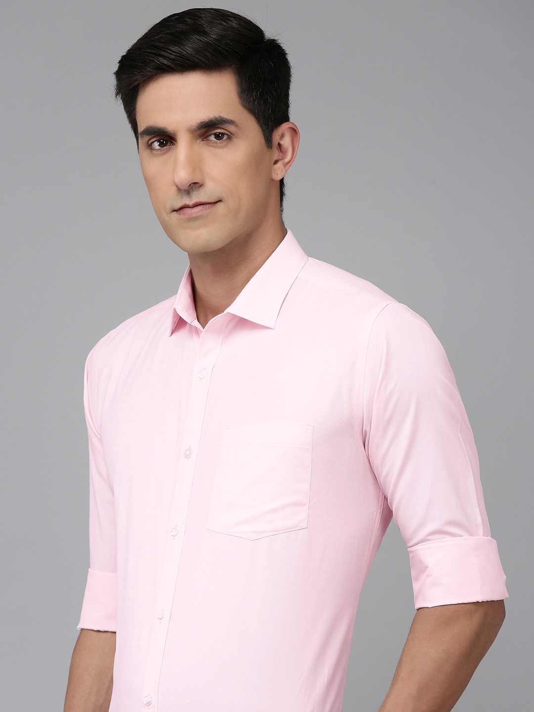 

Park Avenue Self Design Slim Fit Formal Shirt, Pink