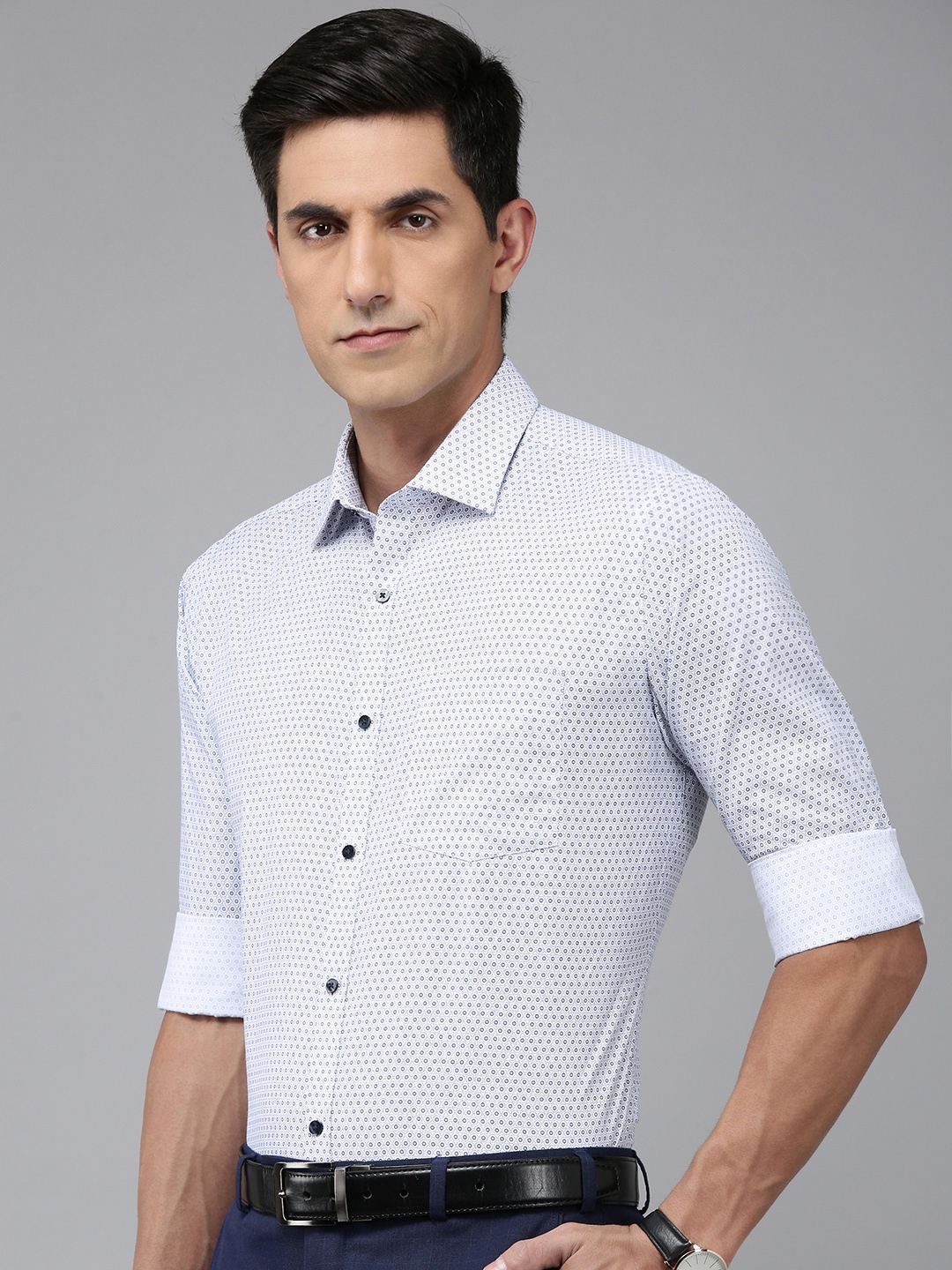 

Park Avenue Slim Fit Printed Formal Shirt, White