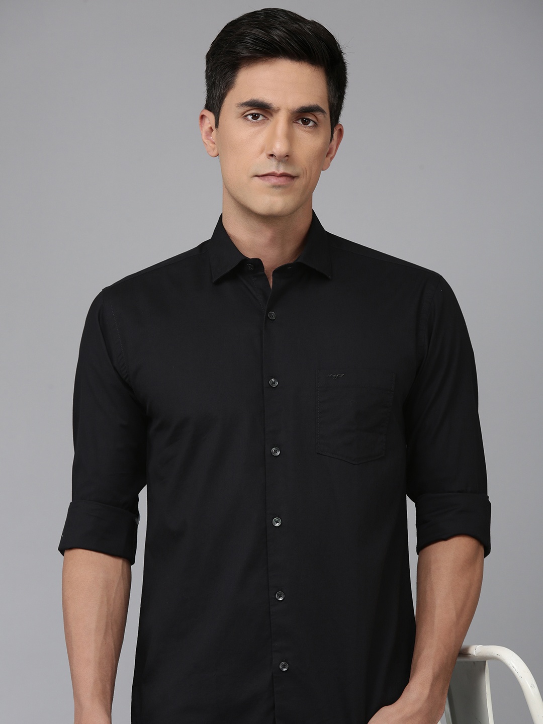 

Park Avenue Slim Fit Pure Cotton Casual Shirt, Black