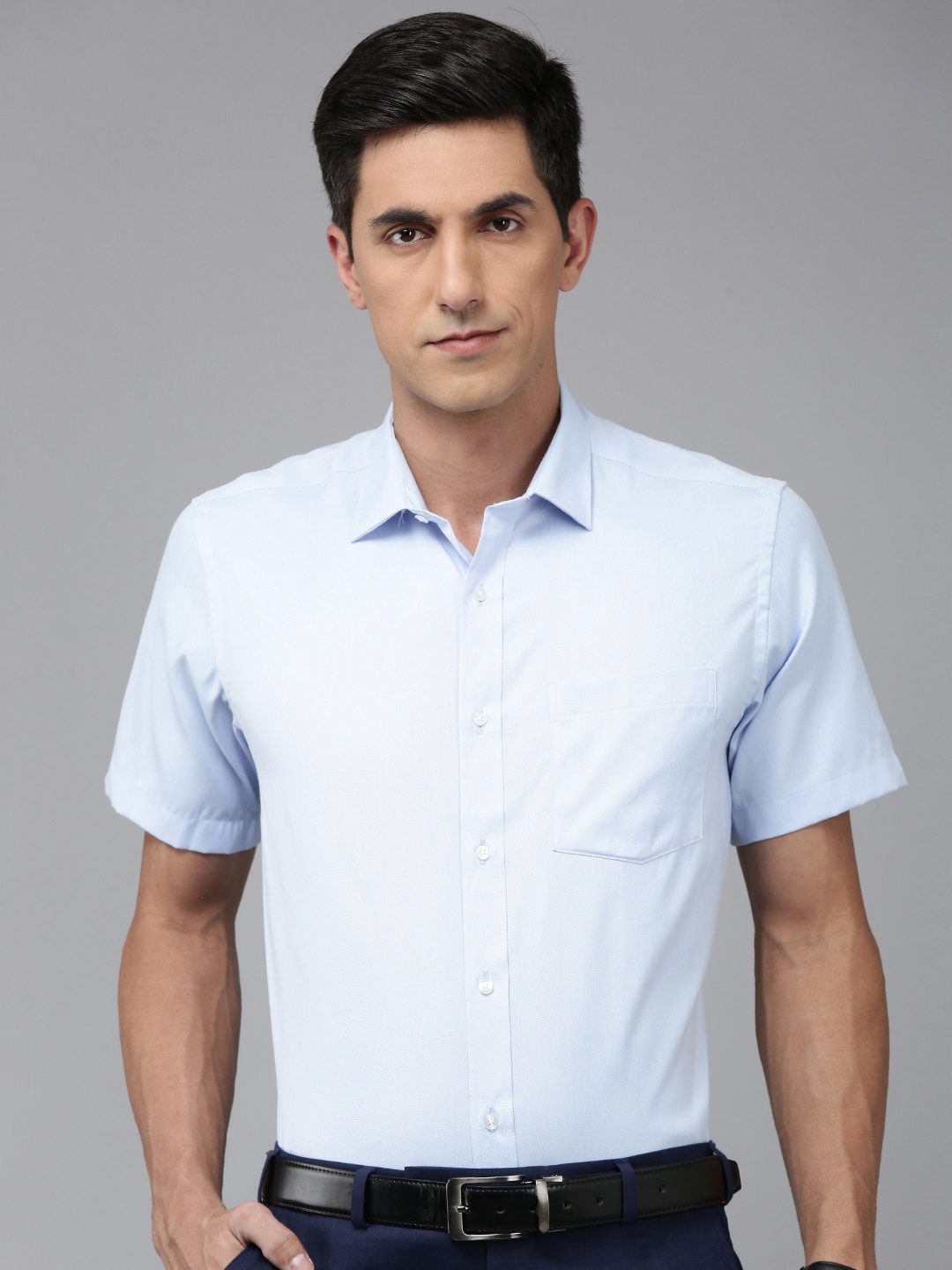 

Park Avenue Self Design Formal Shirt, Blue