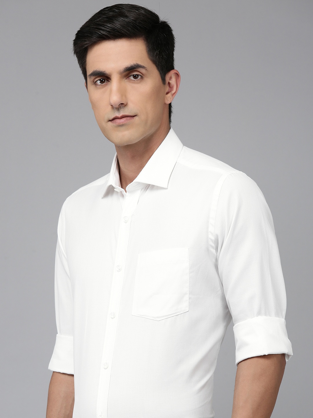 

Park Avenue Self Design Pure Cotton Formal Shirt, White