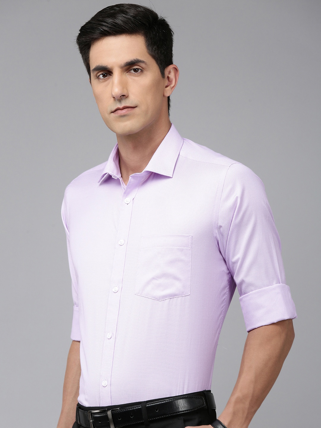 

Park Avenue Textured Self Design Formal Shirts, Lavender