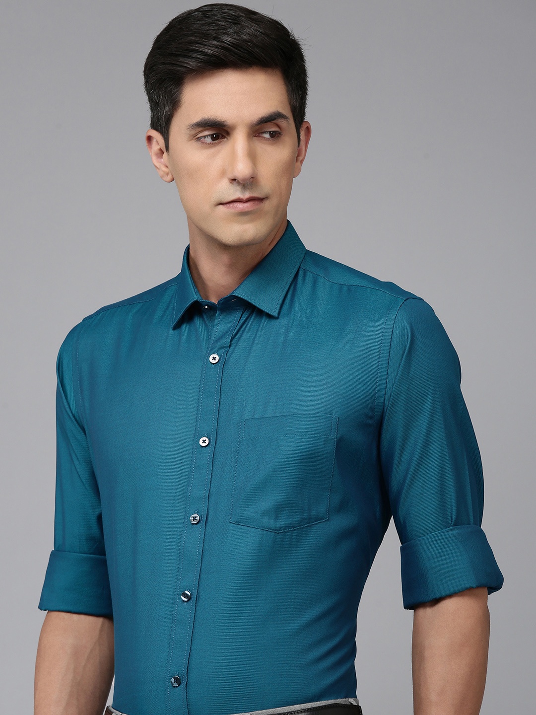 

Park Avenue Self Design Formal Shirt, Blue