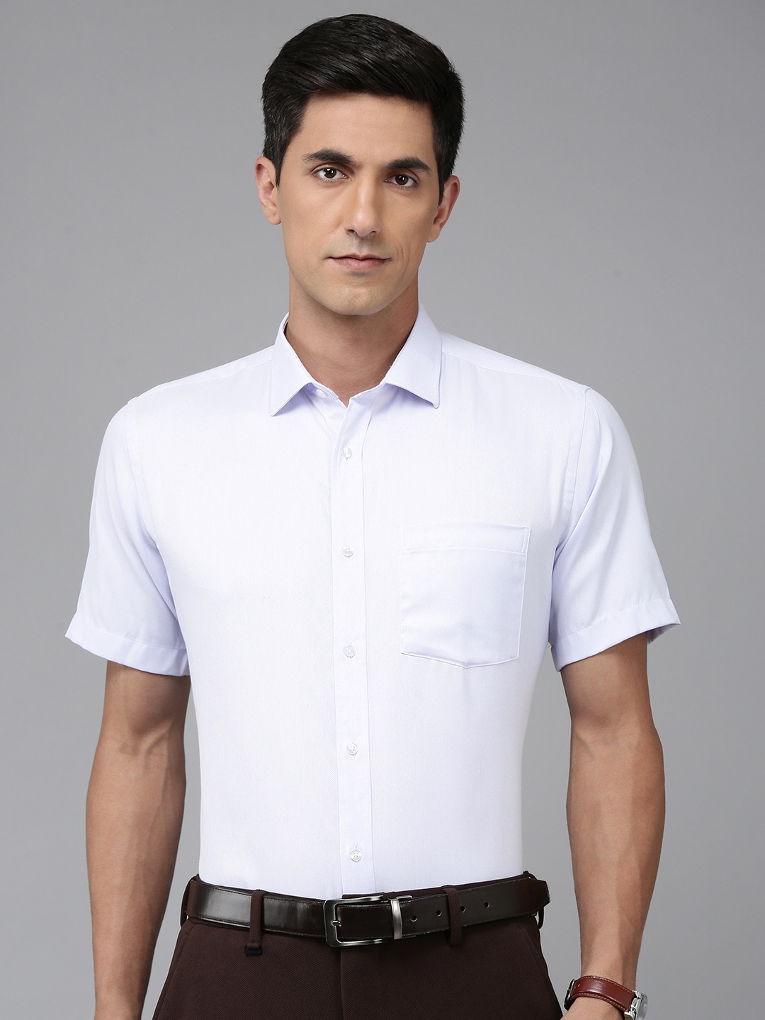 

Park Avenue Self Design Formal Shirt, Blue