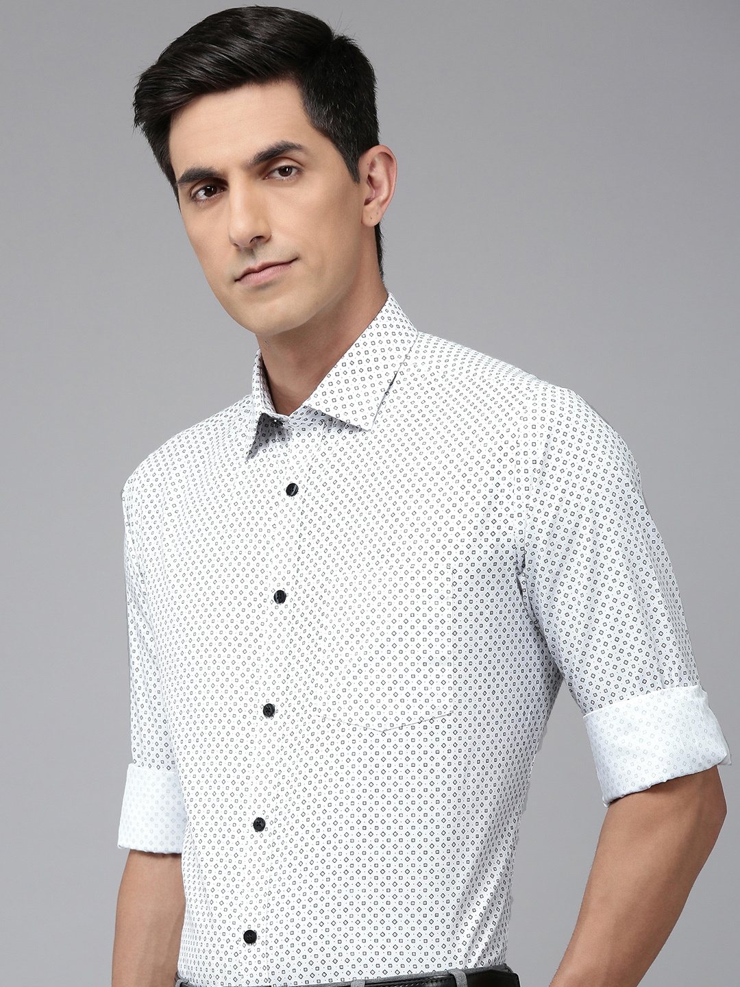 

Park Avenue Printed Formal Shirt, White