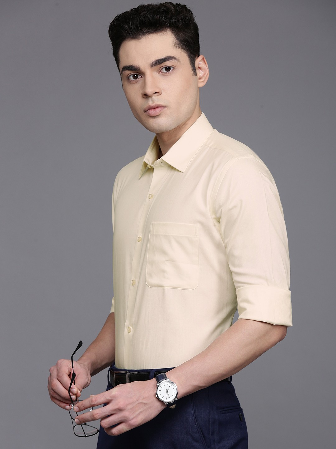 

Raymond Opaque Pure Cotton Formal Shirt, Beige
