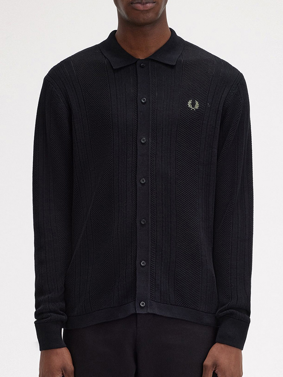 

Fred Perry Men Slim Fit Opaque Casual Shirt, Black