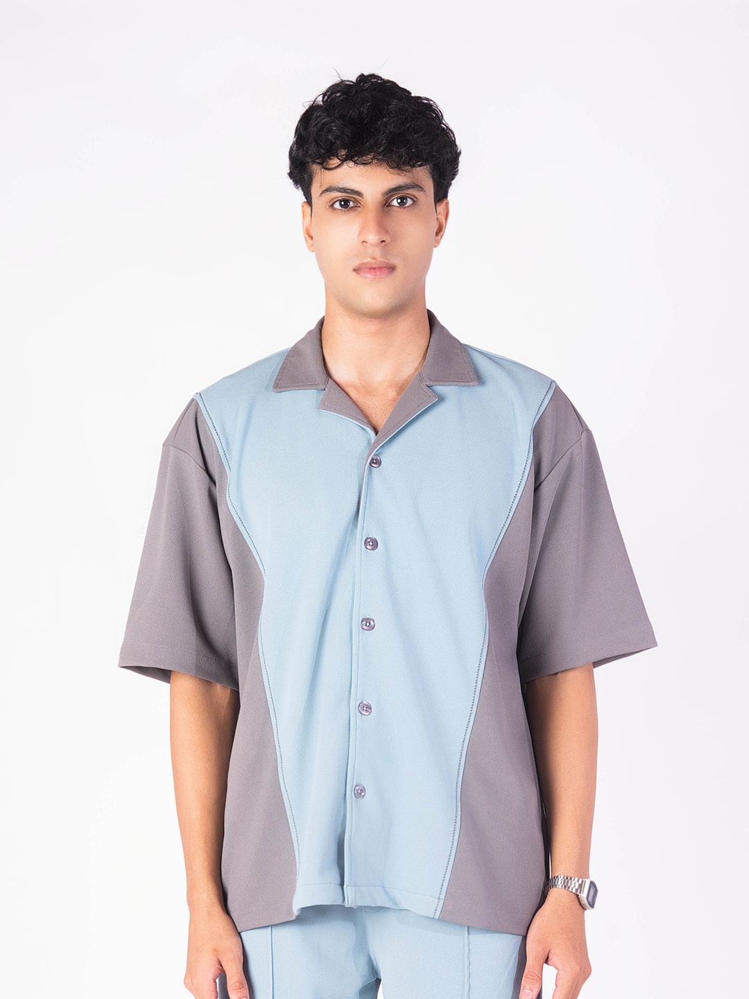 

HOP HEAD Unisex Relaxed Opaque Casual Shirt, Grey