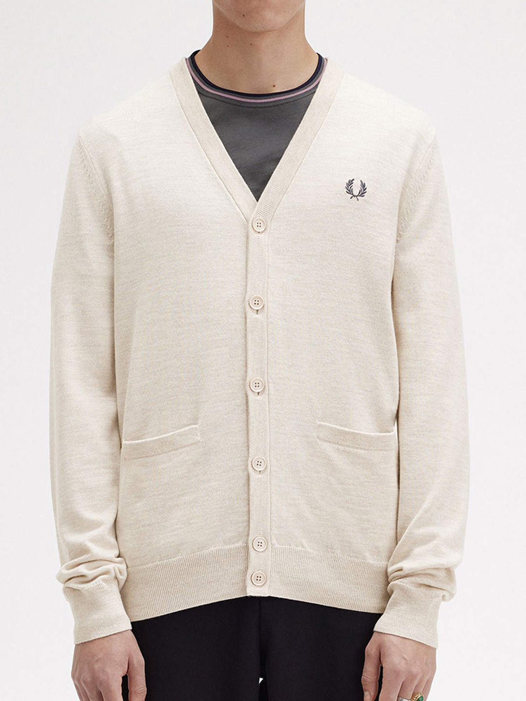 

Fred Perry Men Solid Cardigan Sweater, Grey