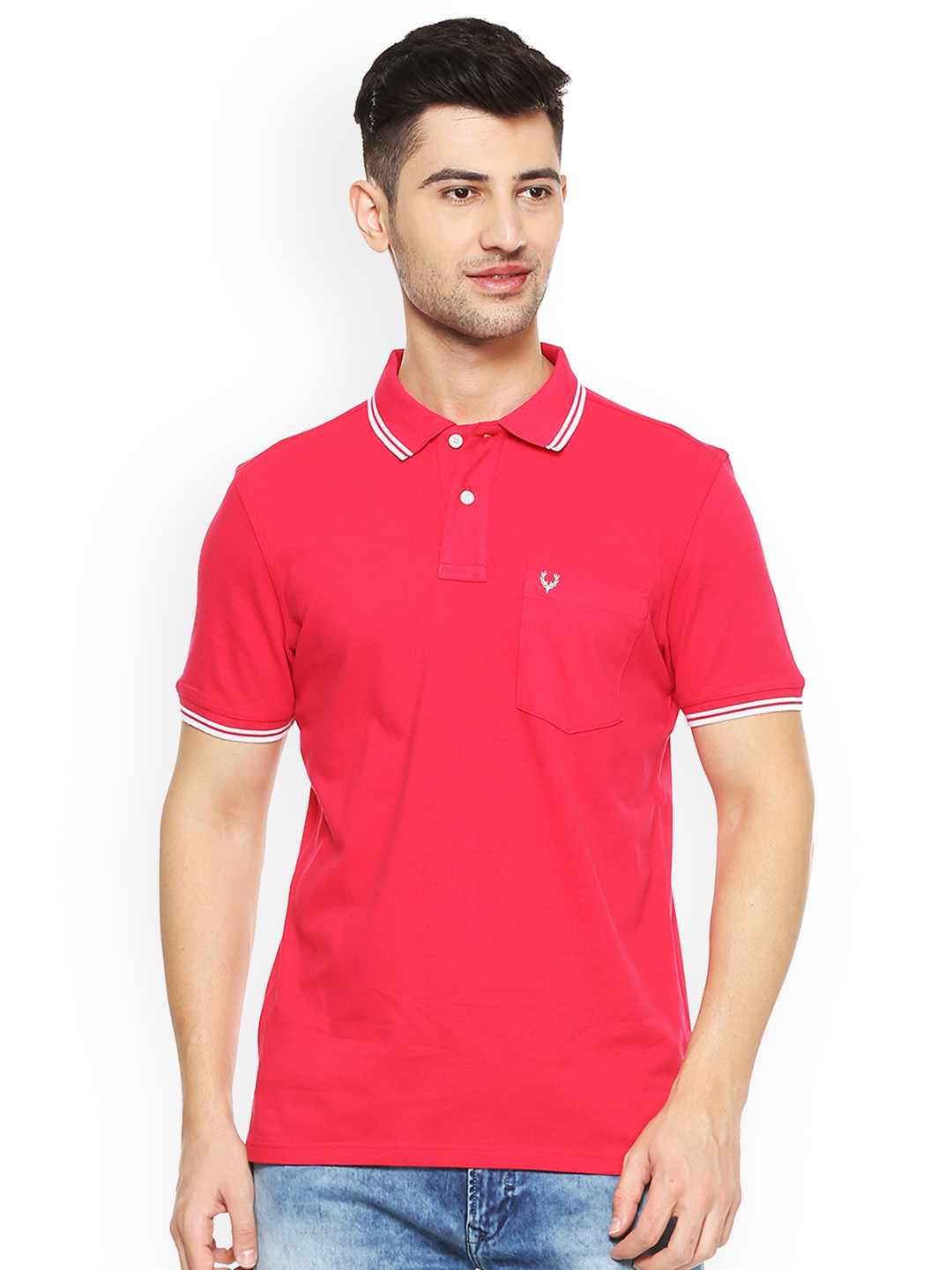 

Allen Solly Men Red Solid Round Neck T-shirt