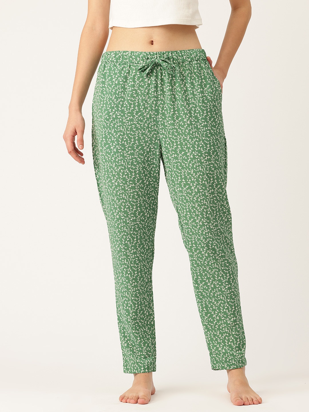 

ETC Floral Printed Lounge Pants, Green