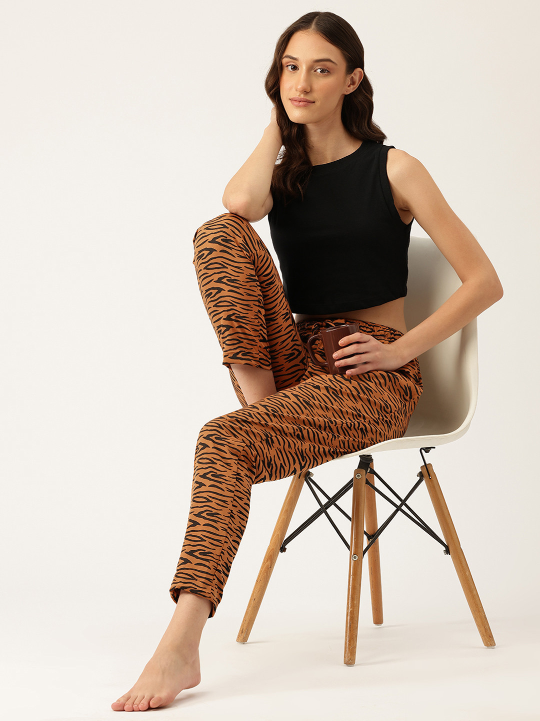 

ETC Animal Printed Lounge Pants, Brown