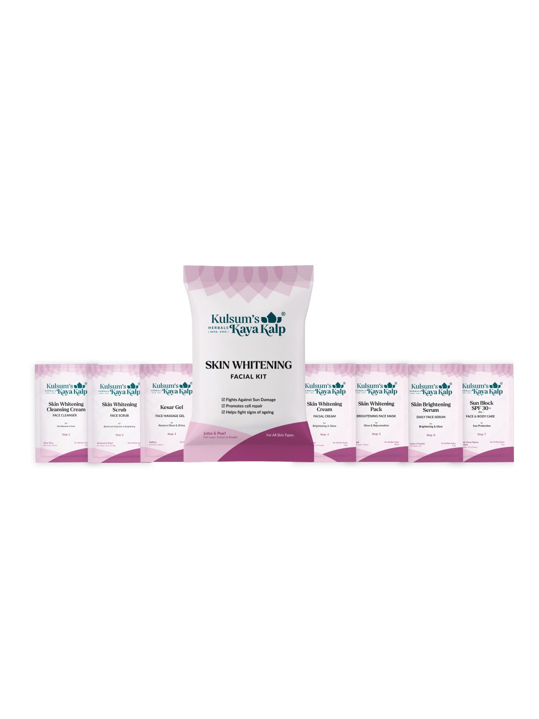 

Kulsum's Kaya Kalp 7 in 1 Skin Whitening Facial Kit, White