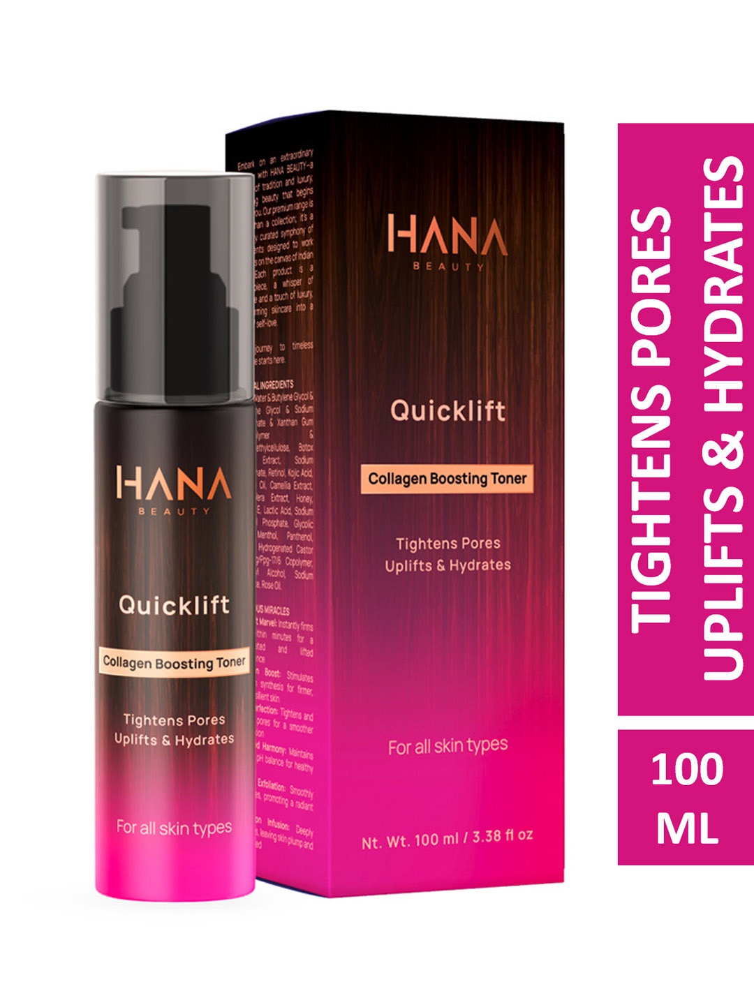

Hana Beauty Quicklift Collagen Boosting Toner- 100ml, Transparent