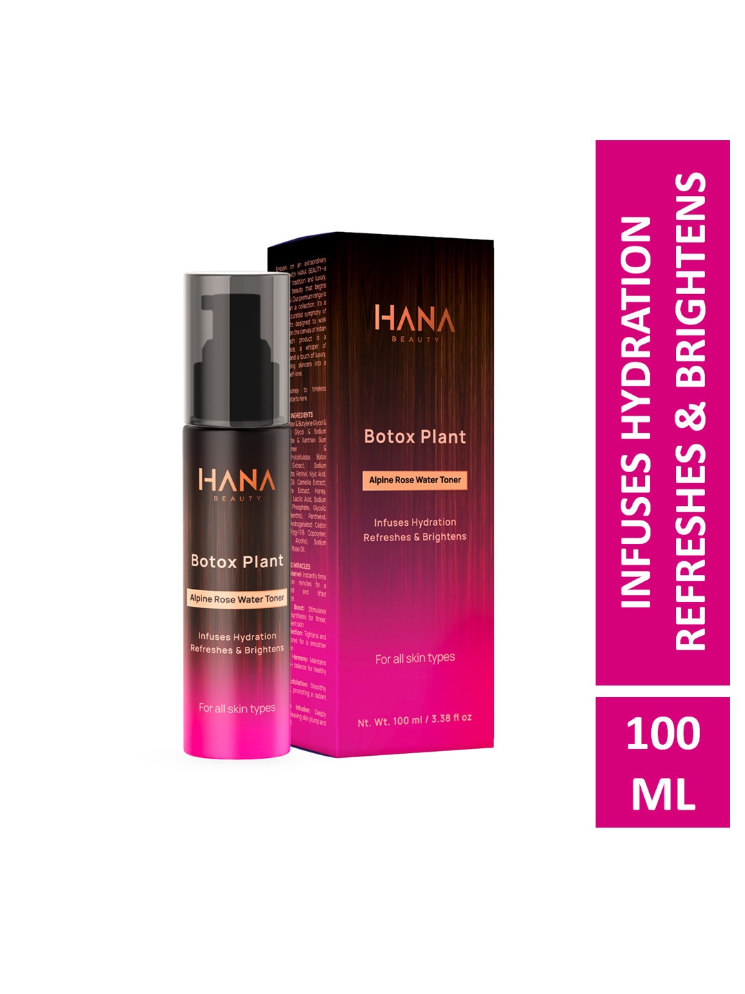 

Hana Beauty Botox Plant Alpine Rose Water Toner- 100ml, Transparent