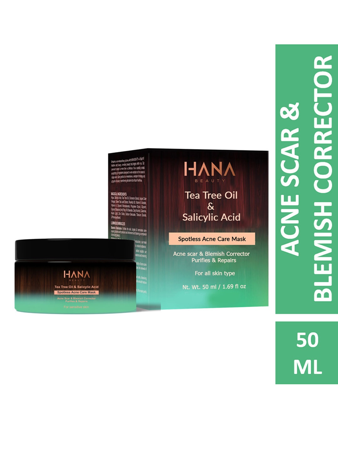 

Hana Beauty Tea Tree Oil & Salicylic Acid Spotless Acne Care Mask-50g, Off white