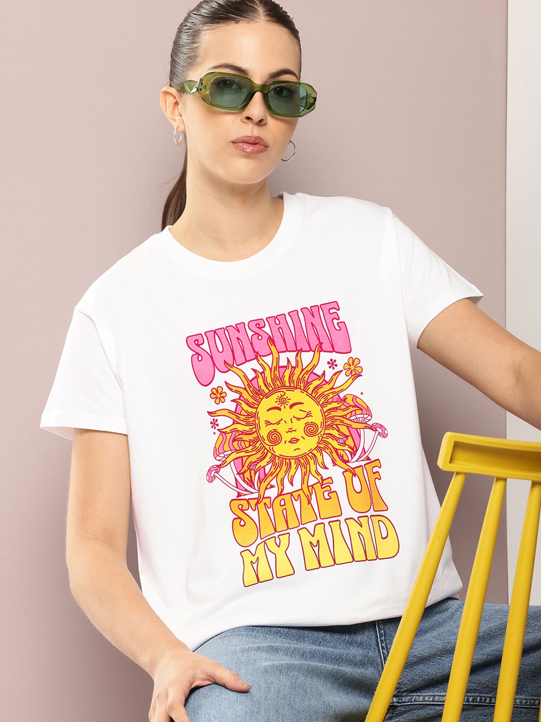 

DILLINGER Typography Printed Pure Cotton Boxy T-shirt, White