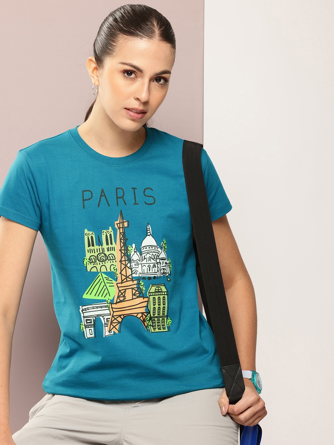 

DILLINGER Printed Pure Cotton T-shirt, Blue