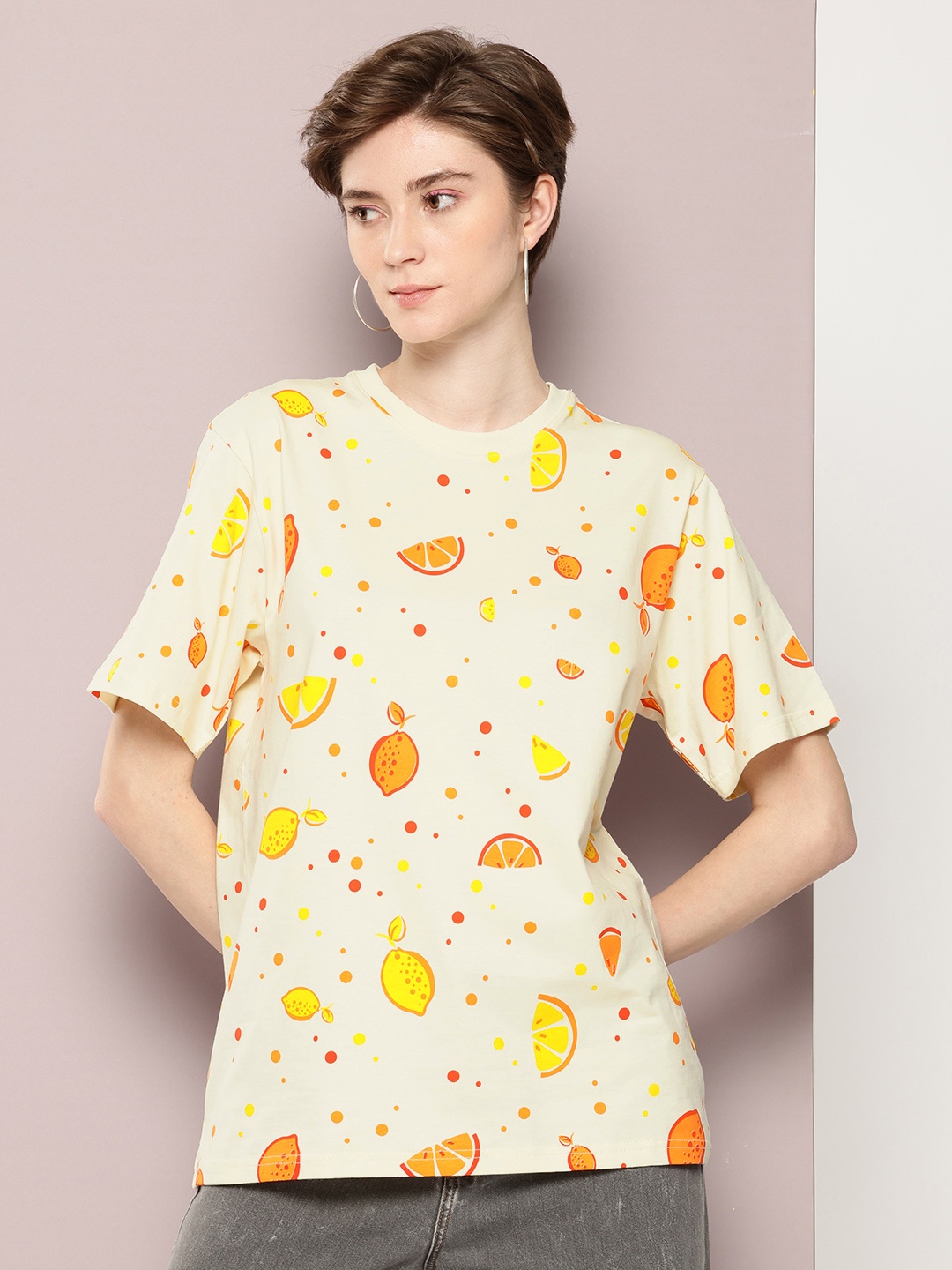 

DILLINGER Printed Oversized Pure Cotton T-shirt, Off white