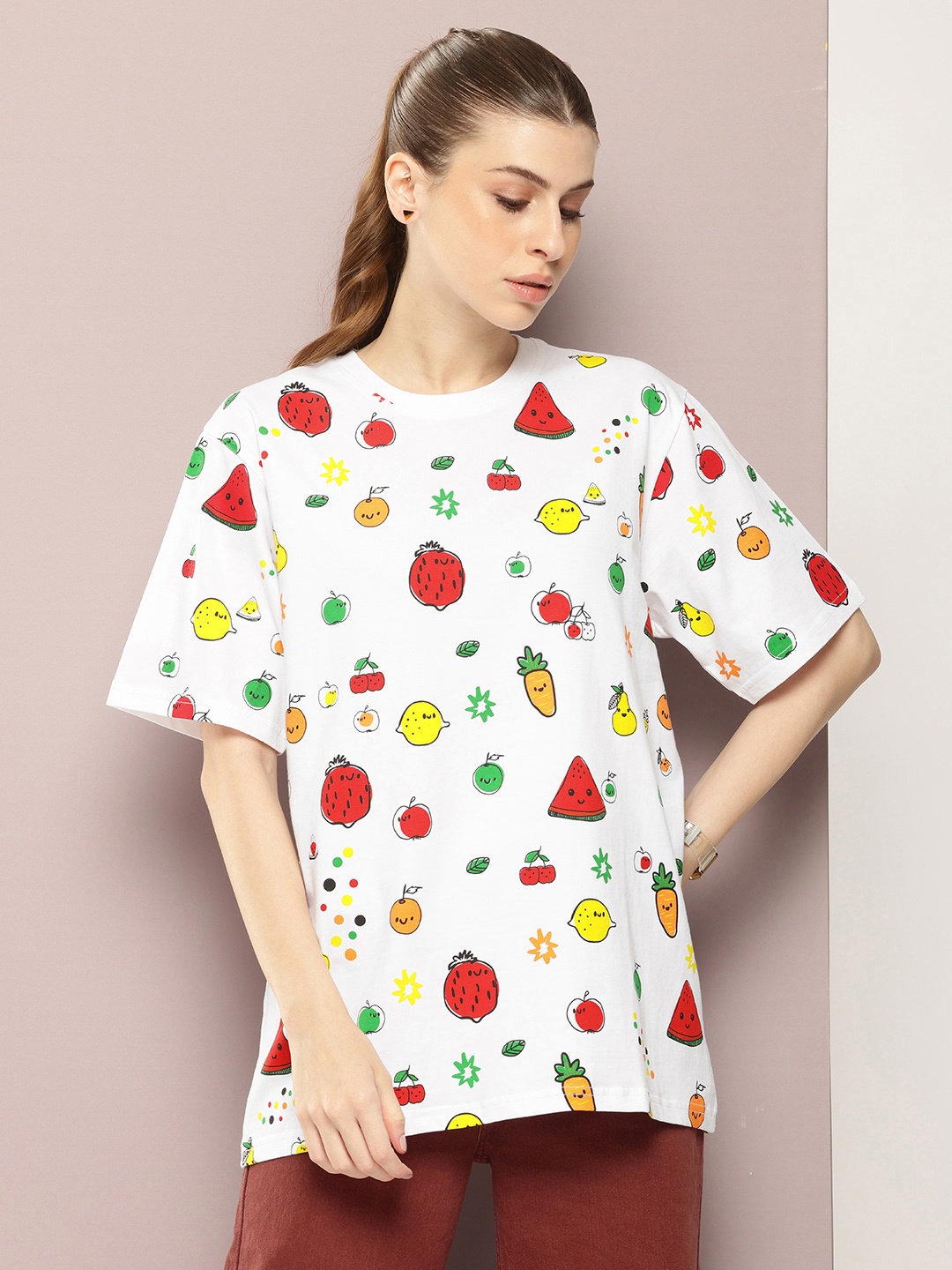 

DILLINGER Printed Oversized Pure Cotton T-shirt, White