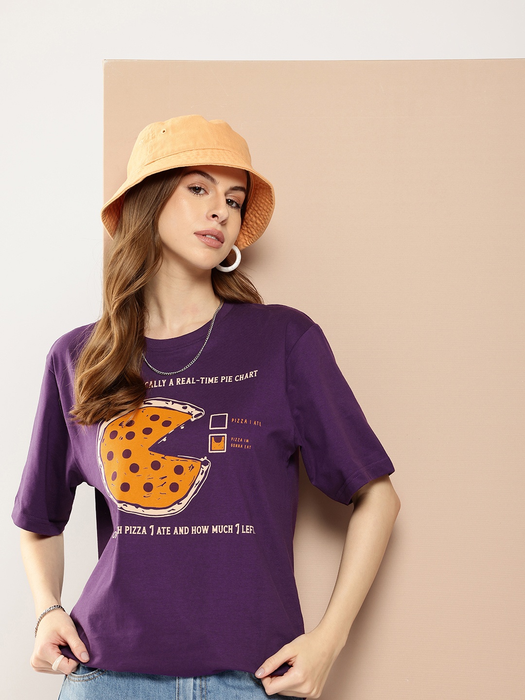 

Difference of Opinion Printed Oversized Pure Cotton T-shirt, Purple