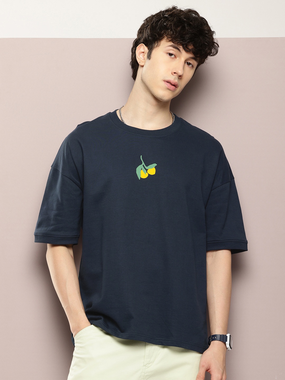 

DILLINGER Unisex Printed Drop-Shoulder Sleeves T-shirt, Navy blue