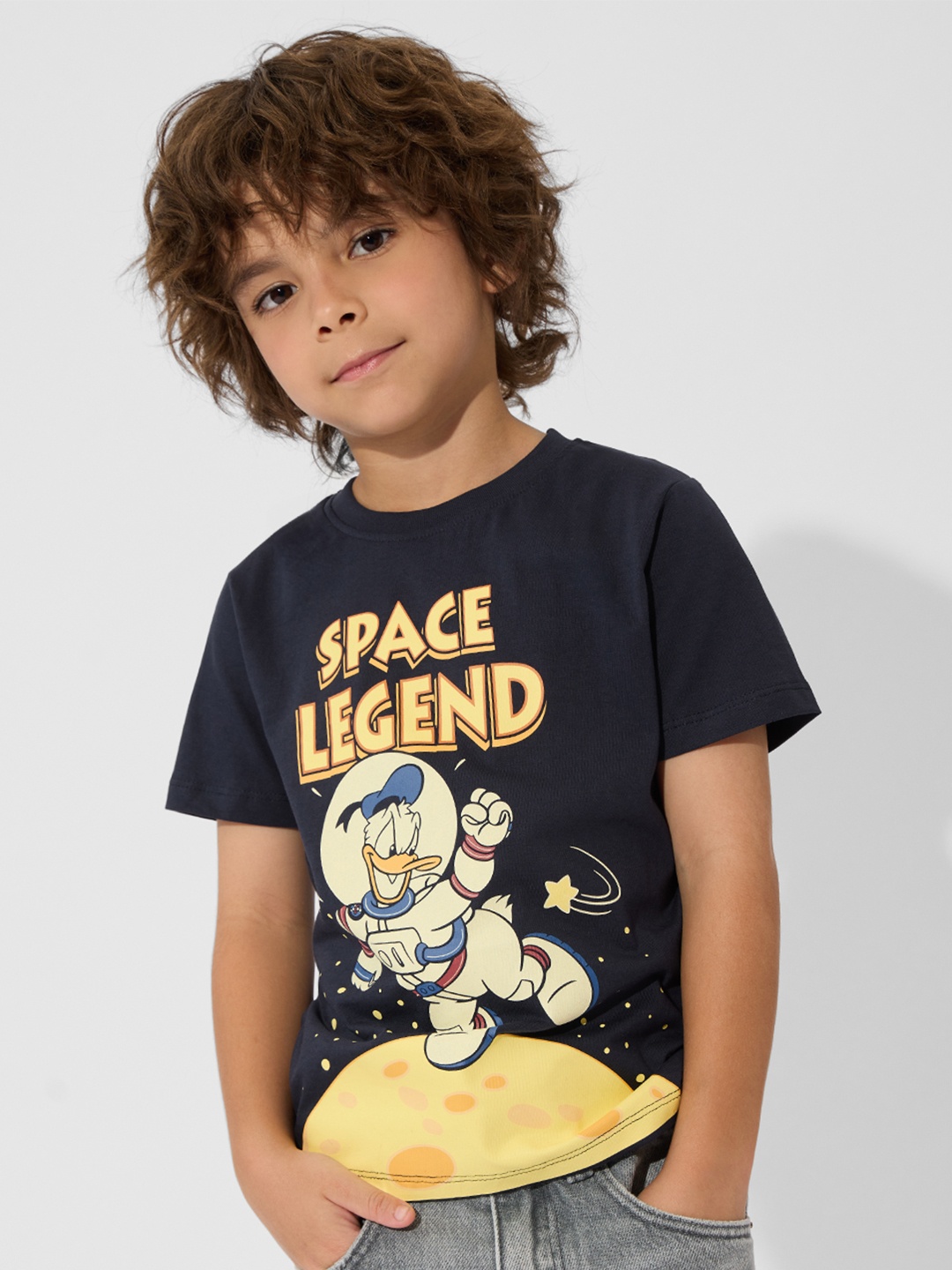 

The Souled Store Boys Graphic Printed Round Neck Cotton T-Shirt, Black
