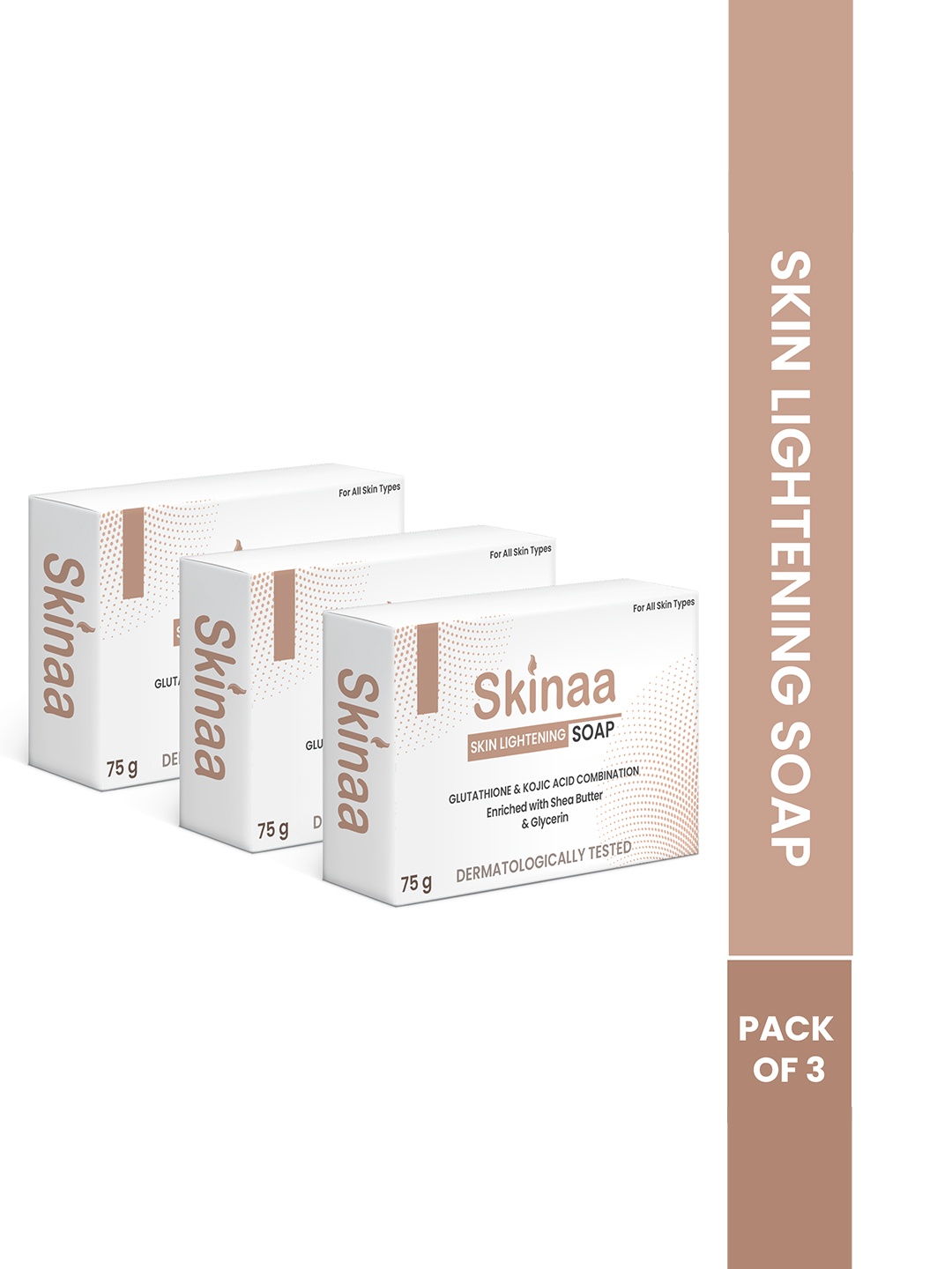 

SKINAA Set Of 3 Skin Lightening Soap With Shea Butter 75 g Each, White