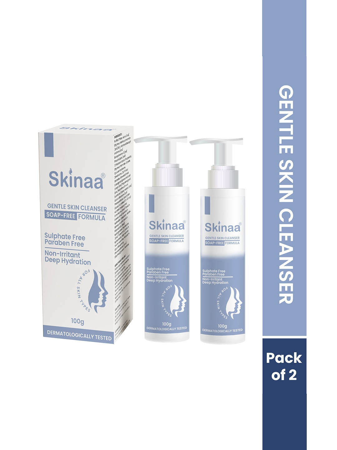 

SKINAA Gentle Skin Cleanser With Soap Free Formula - 100 ml, Blue