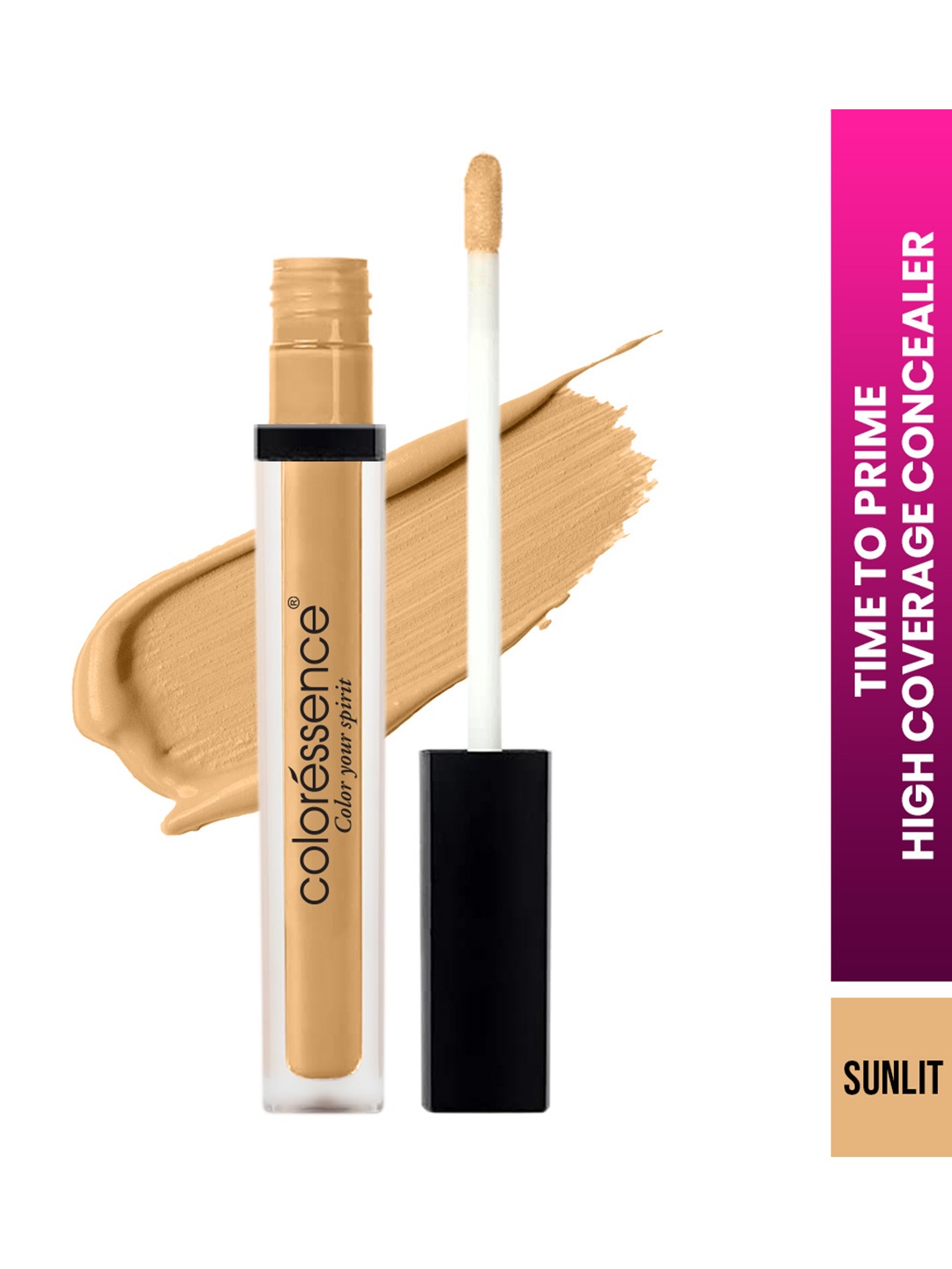 Coloressence Time To Prime- Full Covereage Liquid Concealer-4.5ml-Sunlit, Brown