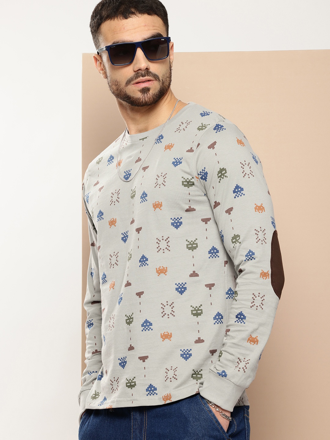 

Difference of Opinion Men Printed Pure Cotton T-shirt, Grey