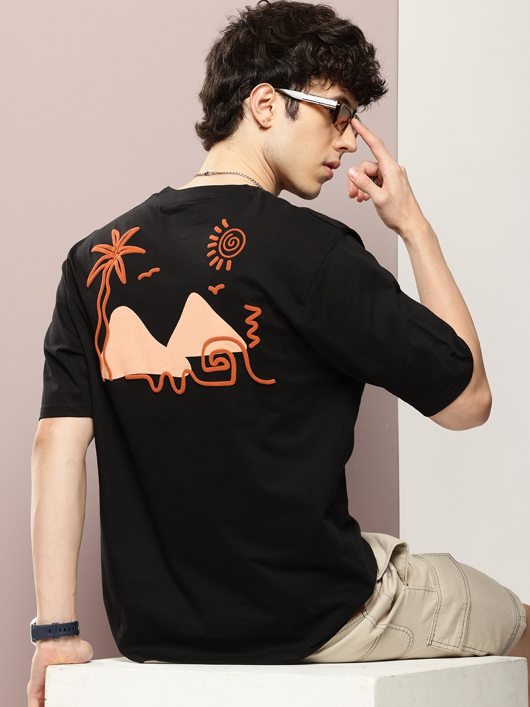 

DILLINGER Graphic Printed Oversized T-shirt, Black