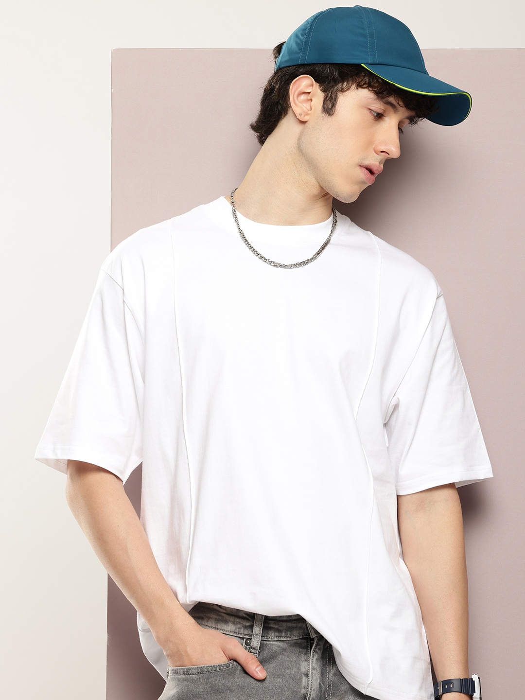 

DILLINGER Men Oversized Pure Cotton T-shirt, White
