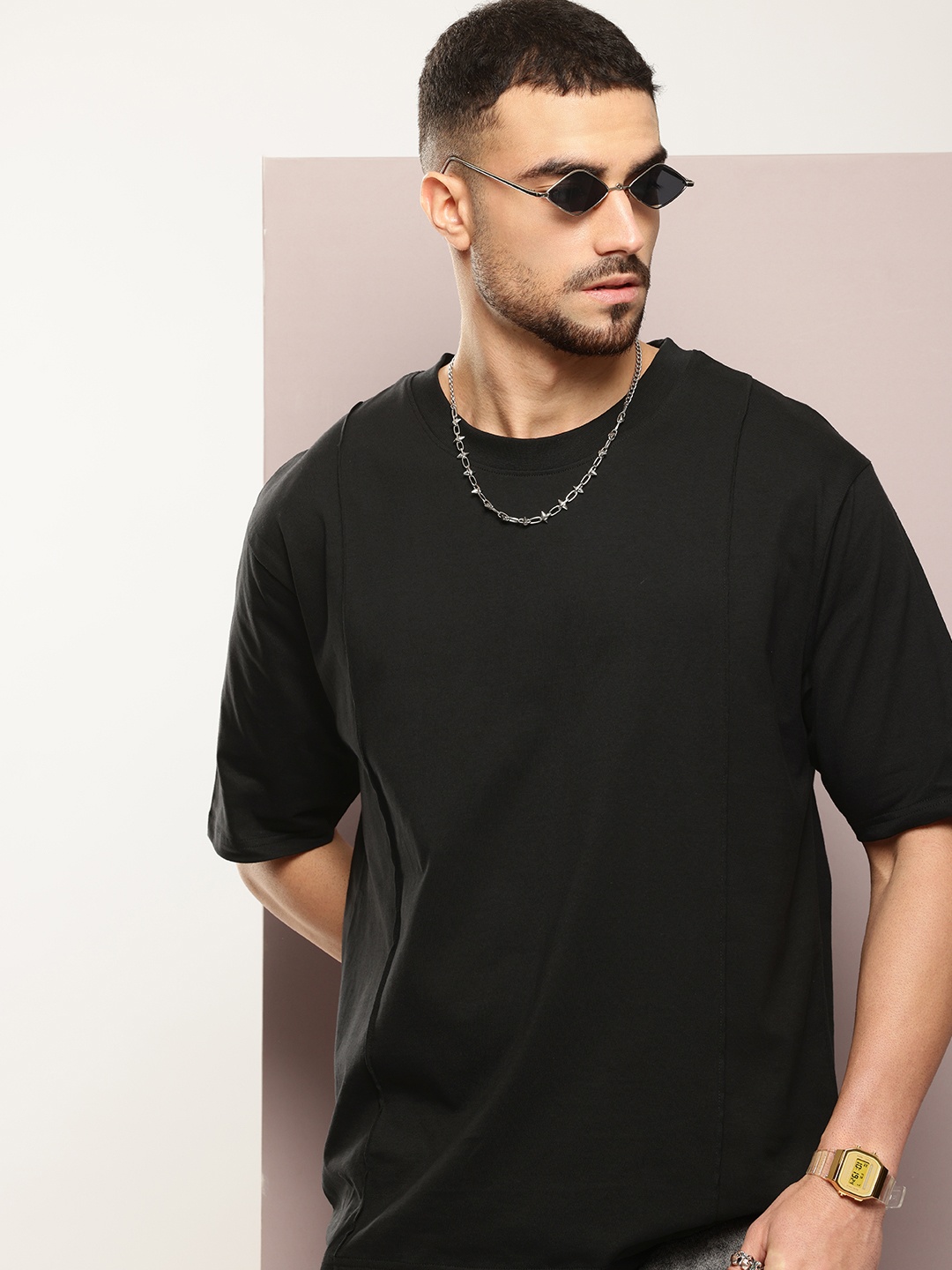 

DILLINGER Men Oversized Pure Cotton T-shirt, Black