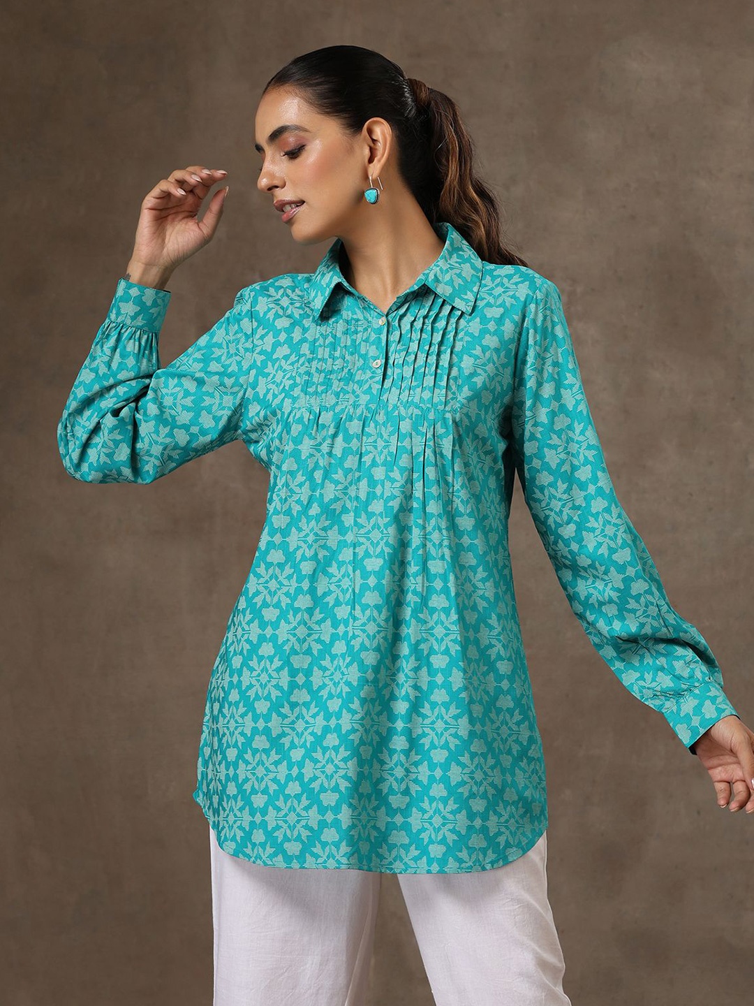 

House of Chikankari HOC Crafts Printed Co Ords, Green