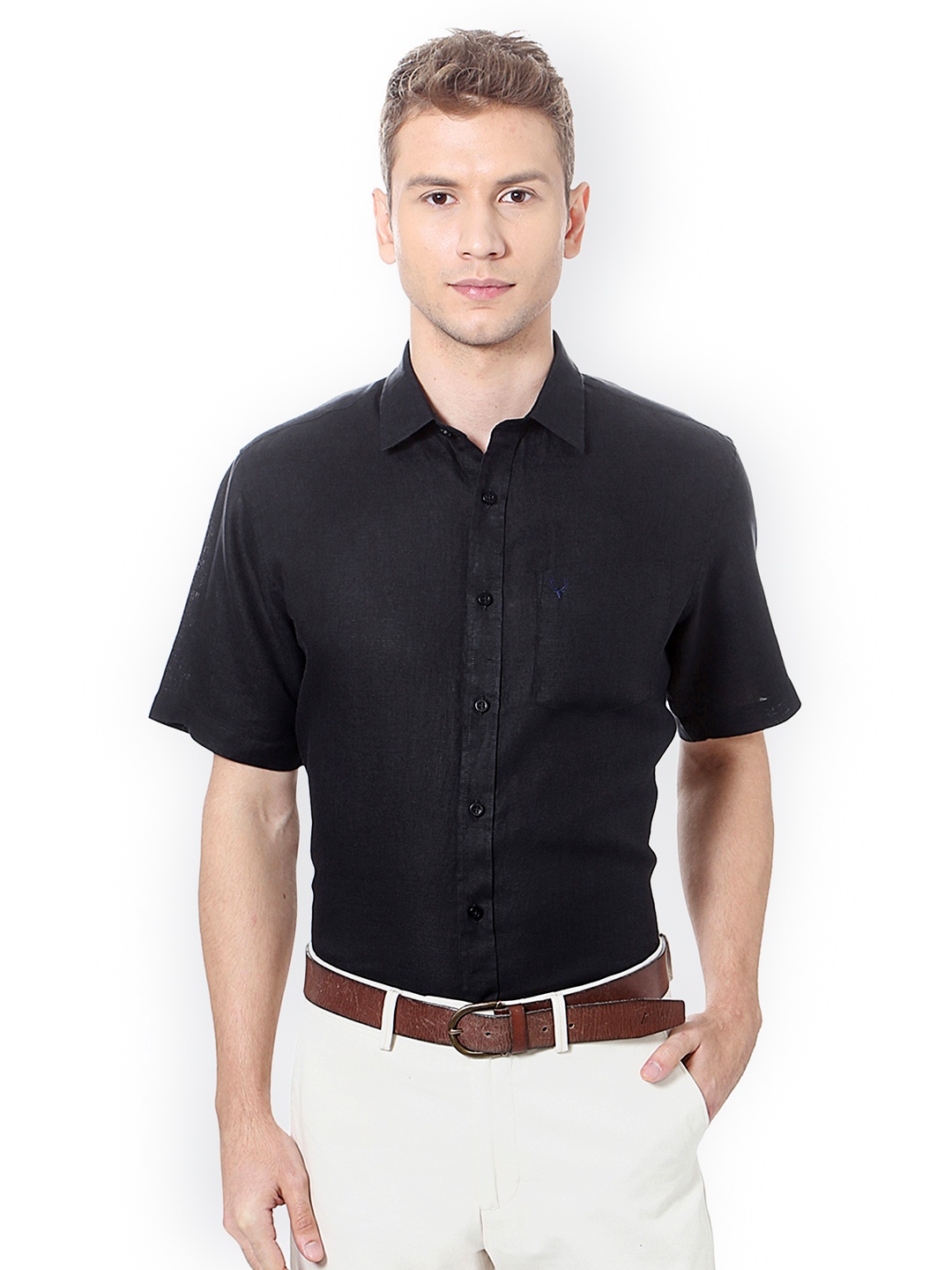 

Allen Solly Men Black Slim Fit Self Design Casual Shirt