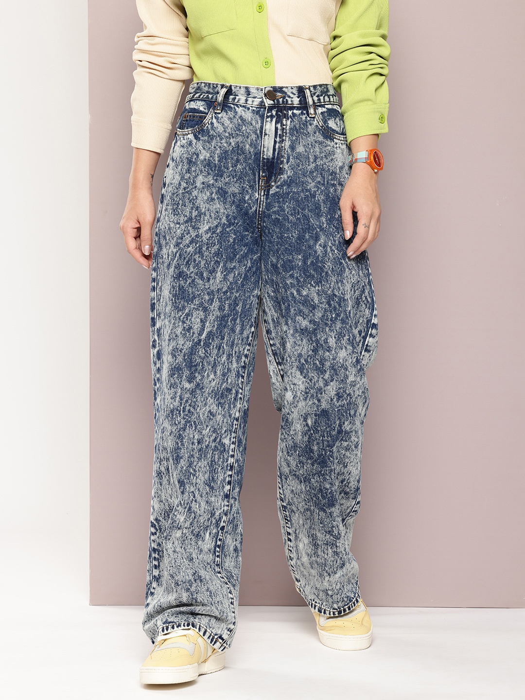 

DILLINGER Baggy Fit Heavy Fade Jeans, Blue