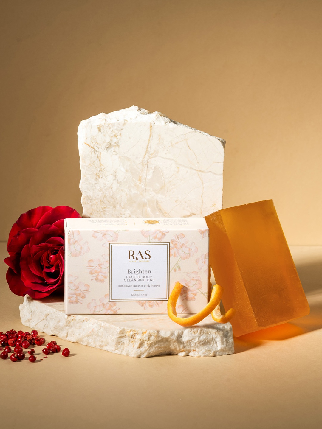 

RAS LUXURY OILS Brightening Cleansing Soap-125g, Brown