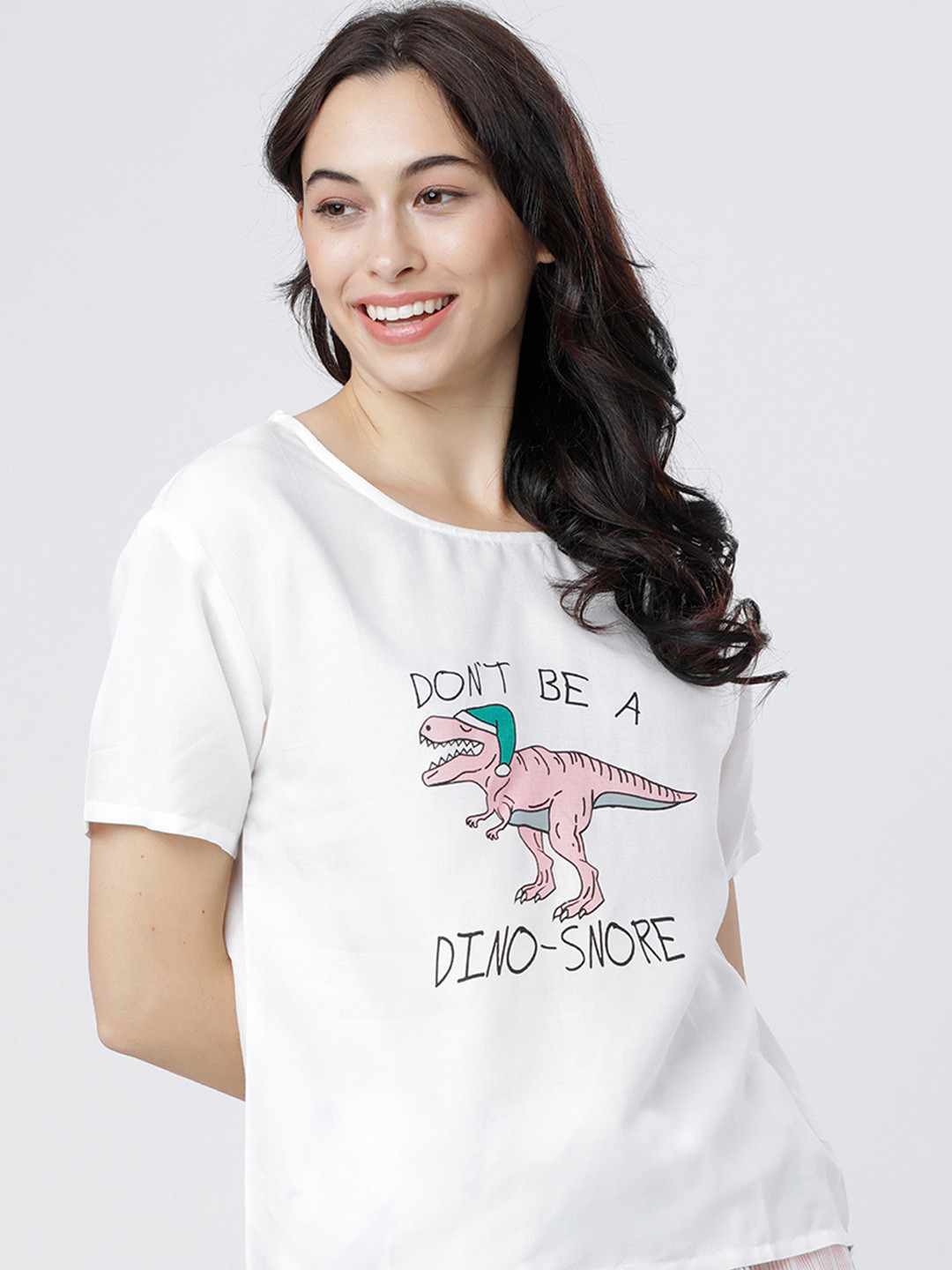 

Tokyo Talkies Women Graphic Printed Round Neck T-shirt, White