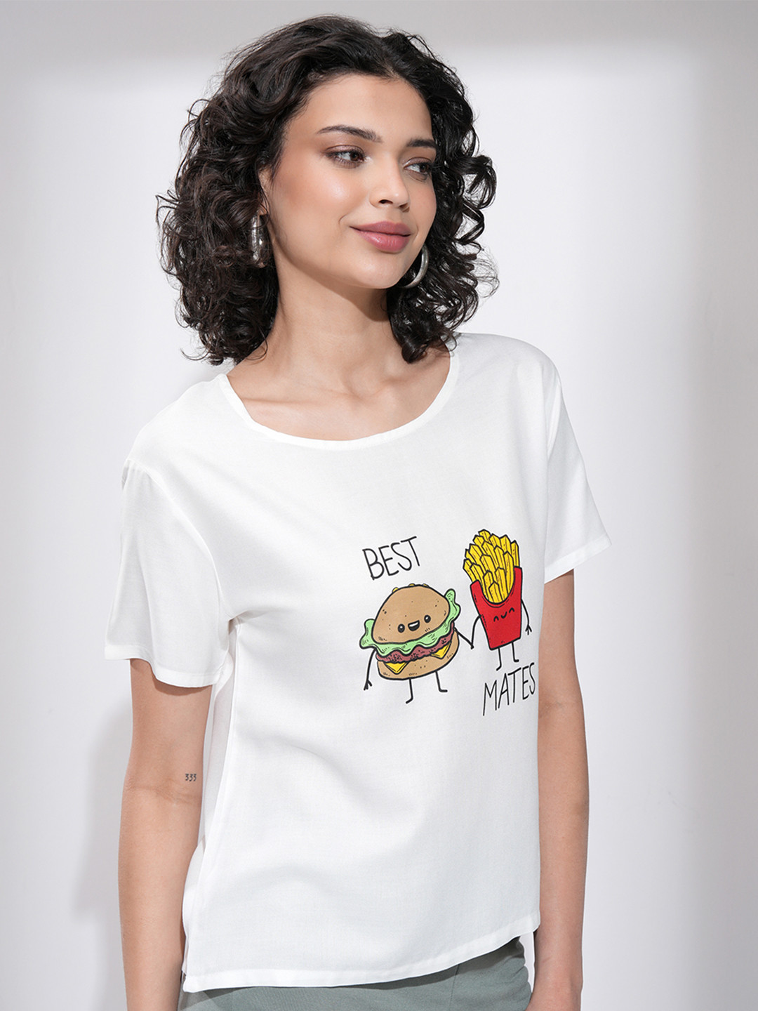 

Tokyo Talkies Women Graphic Printed Round Neck T-shirt, White