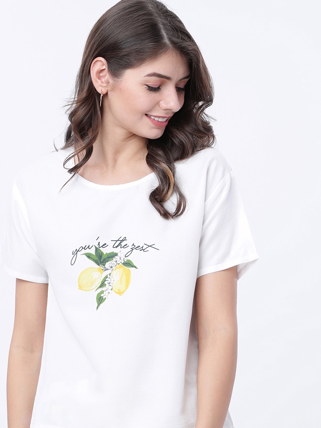 

Tokyo Talkies Women Graphic Printed Round Neck T-shirt, White
