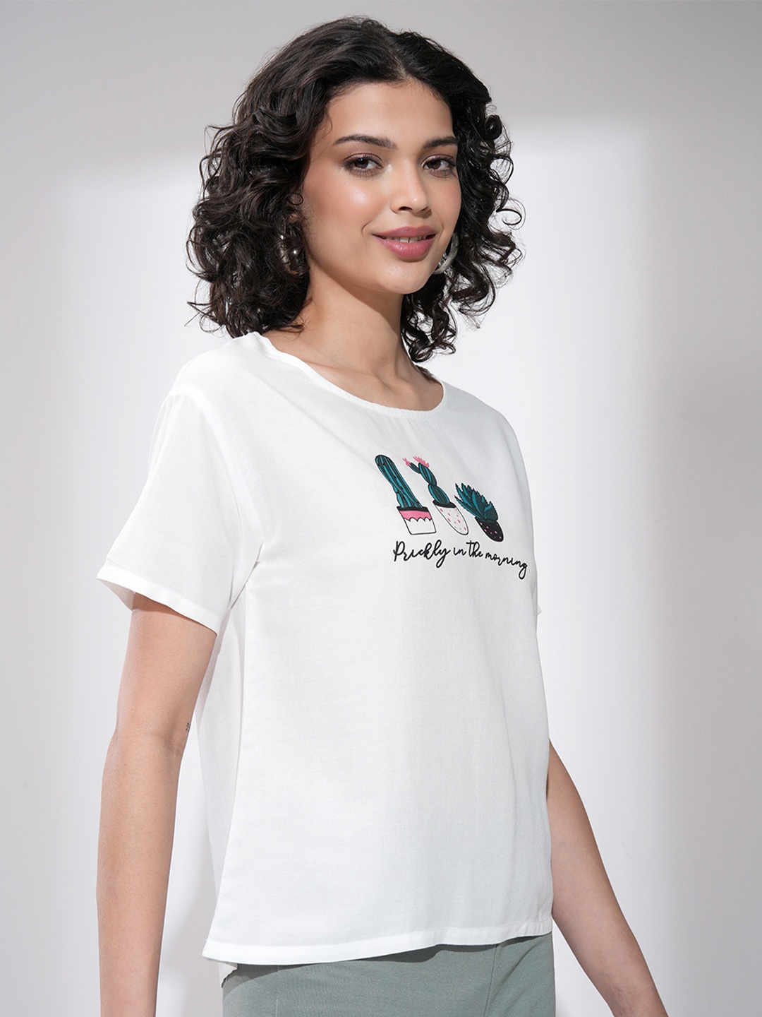 

Tokyo Talkies Women Graphic Printed Round Neck T-shirt, White