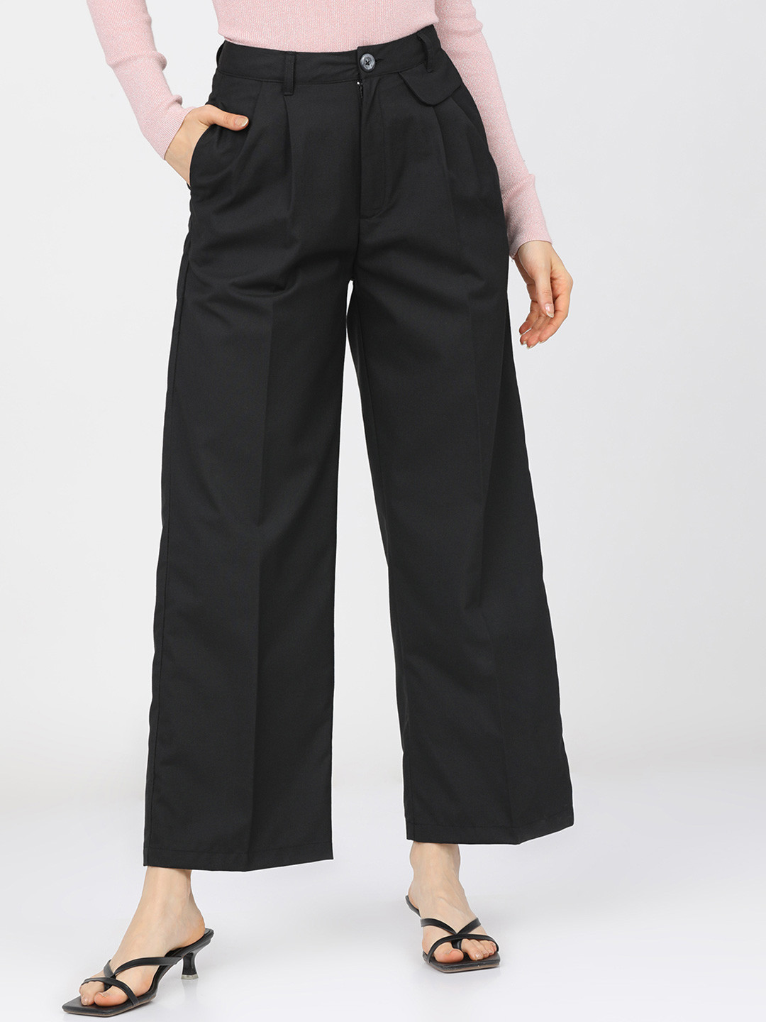 

Tokyo Talkies Women Straight Fit Trousers, Black